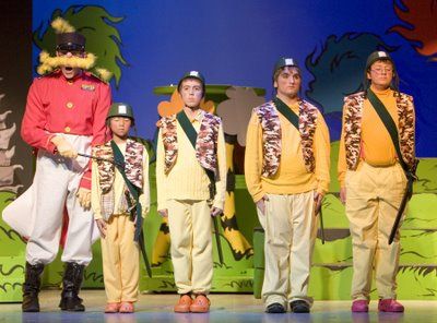 Seussical Costumes for General Genghis Khan Schmidt and the Cadets. Is that a mustache he's wearing? lol Seusical Musical, Suessical Costumes, Rainbow Fish Costume, Honk The Musical, Whoville Costumes, Suessical The Musical, Hippie Fashion 70s, Nerd Costumes, Under The Sea Costumes