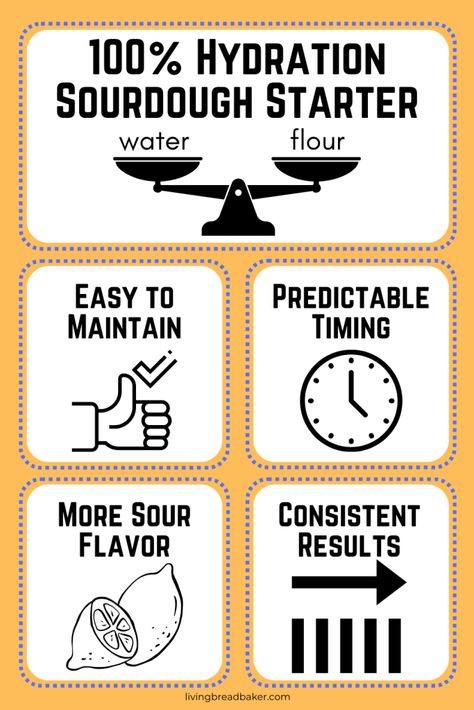 What does a 100% Hydration Sourdough Starter mean? Bread Hydration Chart, Sourdough Hydration Chart, Sourdough Hydration, Bread Making, Sourdough Starter, Sourdough Bread, How To Make Bread, Bread Recipes, Different Types