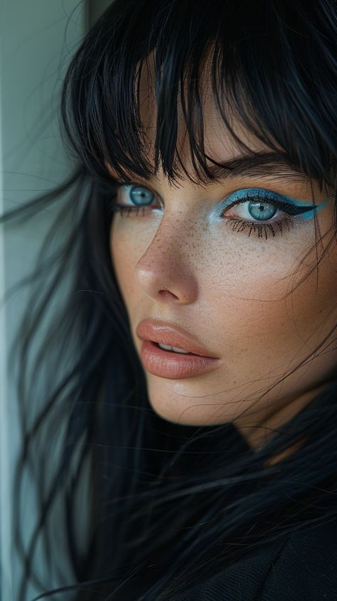 Which Makeup, Daytime Makeup, Freckles Makeup, Fake Freckles, Blue Eyeshadow Looks, Blue Eyes Pop, Beauty Killer, Tears Art, Facial Makeup