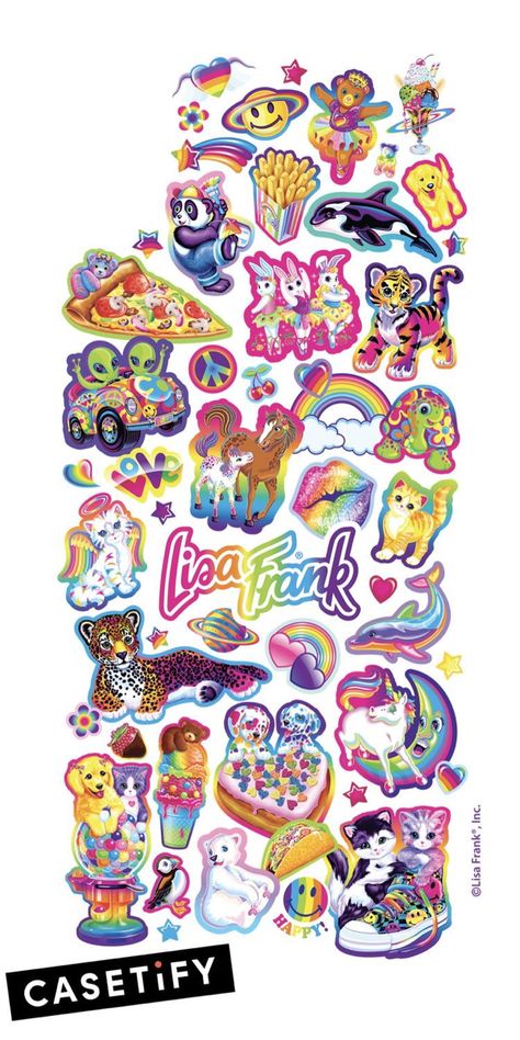 Casetify Wallpaper, Casetify Iphone Case, Lisa Frank Stickers, Samsung Devices, Iphone Case Stickers, Cute Rainbow, Casetify Iphone, Lisa Frank, Design Illustrations