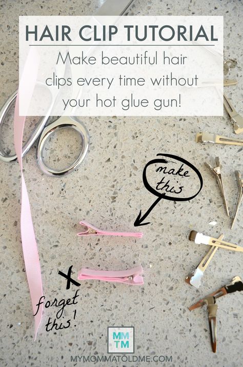 Easy Hair clip tutorial ribbon covered alligator clip no glue gun hair clip Hair Clip Tutorial, Hair Pins Diy, Hair Bow Tutorial, Hair Clips Diy, Toddler Hair Bows, Bows Diy Ribbon, Toddler Hair Clips, Diy Toddler, Baby Hair Clips