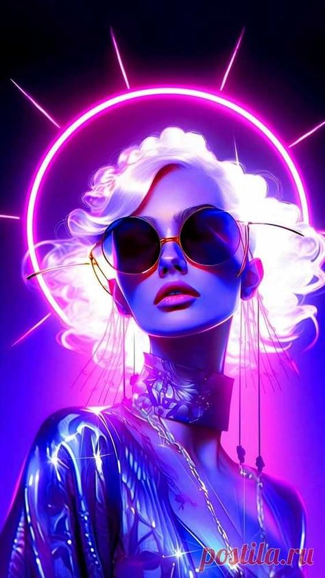 Futuristic Sunglasses, Cyberpunk Art, Neon Lights, Digital Portrait, Portrait Art, Cyberpunk, Art Wallpaper, Wallpaper Backgrounds, Aesthetic Wallpapers