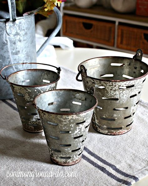 common ground : Olive Bucket Candleholders on the Cheap Autumn Christmas Tree, Little Candle, Olive Bucket, Love Candles, Galvanized Buckets, Just Done, Candle Scents, Hair Appointment, Common Ground