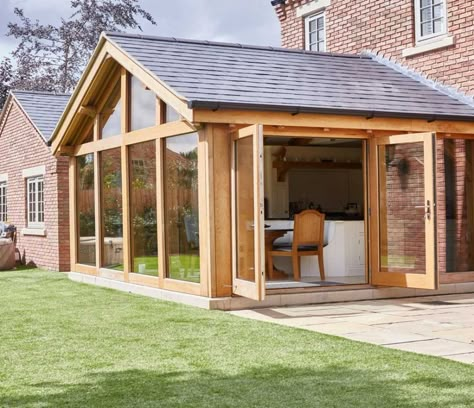 Garden Rooms and Extensions Oak Framed Extensions, Conservatory Extension, Kitchen Conservatory, Orangery Extension, Cottage Extension, Garden Room Ideas, Garden Room Extensions, Oak Framed Buildings, Cotswolds Cottage