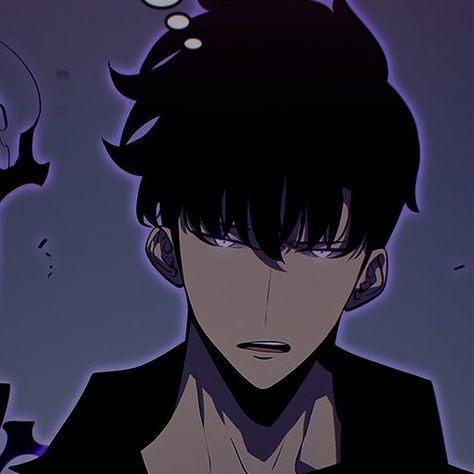 Solo Leveling Sung Jin Woo Shadow Monarch Manhwa Icon Edit 4/4 (no watermark) Shadow Monarch, Sung Jin Woo, Jin Woo, Solo Leveling, Hair, Anime, Black