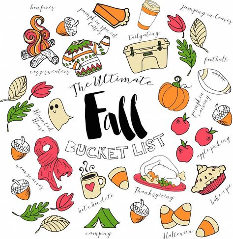 The ultimate fall bucket list of fun activities to plan to do this fall with your friends and family. #fall #fallbucketlist #kidsactivities Bucket List For Families, Chocolate Wallpaper, Fall Doodles, Halloween Bucket List, Paris Bucket List, List Journal, Fall Images, Fall Bucket List, Fall Inspiration