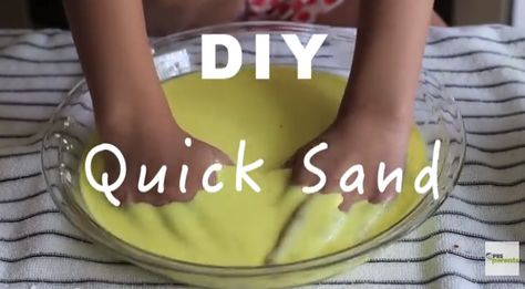 DIY Quick sand - great way to create with and entertain the kdis! How To Make Oobleck, Science Games For Kids, Glitter Slime Recipe, Quick Sand, Toddler Board, Science Crafts, Thanksgiving Crafts For Kids, Science Activities For Kids, Diy Chalkboard