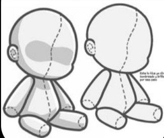 Stuffed Animal Base Drawing, Plushie Design Drawing, Plush Reference Drawing, Plush Art Drawing, Puppet Body Base, Pfp Base Drawing Chibi, Free To Use Base Drawing Chibi, Plushie Art Drawing, Gacha Chibi Base