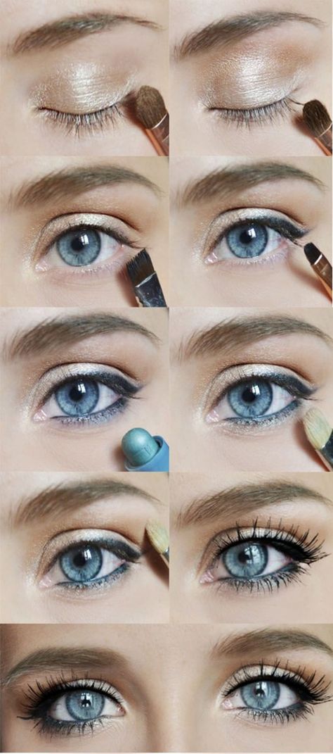 Romantic Eye Makeup, Make Up Mata, Makeup For Blue Eyes, How To Do Makeup, Smink Inspiration, Makijaż Smokey Eye, Beauty Make-up, Eye Tutorial, Lv Bags