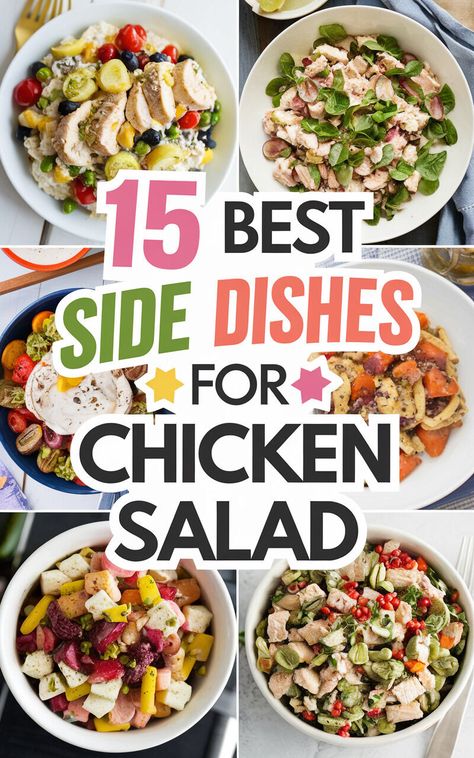 Get ready to wow your guests with these mouthwatering side dish ideas for your chicken salad luncheon! 🍅🥒 #foodlover #entertaining Chicken Salad Display Ideas, Sides For Chicken Salad Sandwiches, Chicken Salad Luncheon, Side Dishes For Chicken Salad, Best Side Dishes For Chicken, Cajun Chicken Salad, Tarragon Chicken Salad, Chicken Salad Dressing, Walnut Chicken