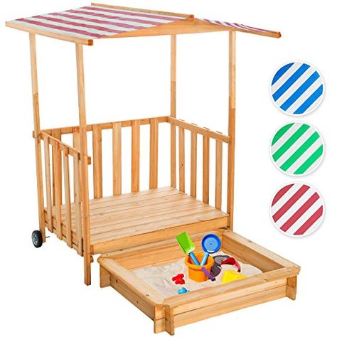 Sandpit Toys, Sand Pits For Kids, Garden Play Area, Wooden Sandbox, Cat Playground Outdoor, Room Ideas Diy, Garden Playhouse, Porch Wood, Outdoor Fun For Kids