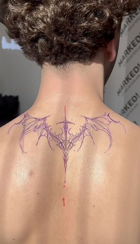 Left Collar Bone Tattoo, 2000s Tattoos Men, Men Cybersigilism Tattoo, Cybersigilism Neck Tattoo, Cybersigilism Tattoo Men, Cybersigilism Back Tattoo, Cybersigilism Tattoo Back, Sternum Tattoo Men, Neck Back Tattoo