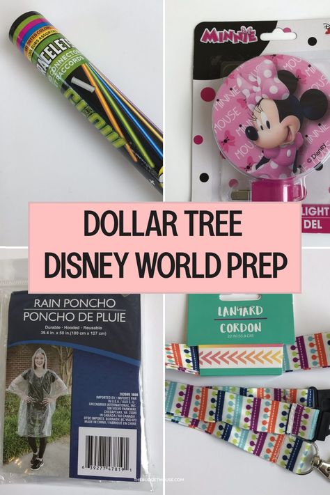 Dollar Tree Disney World prep items: colored pencils, Minnie Mouse flashlight, rain poncho, and lanyard. Disney Souvenirs To Buy Before, Disney Dollar Tree, Dollar Tree Disney, Disney Visa Card, First Trip To Disney, Disney Hacks, Trip To Disney World, Disney World Vacation Planning, Disney Souvenirs