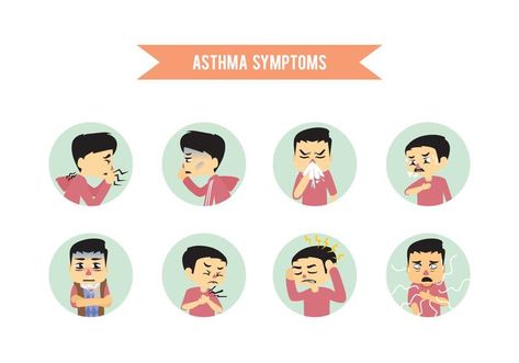 Asthma Symptoms, Nursing School, Vector Art, Template Design, Vector Free, For Free, Clip Art