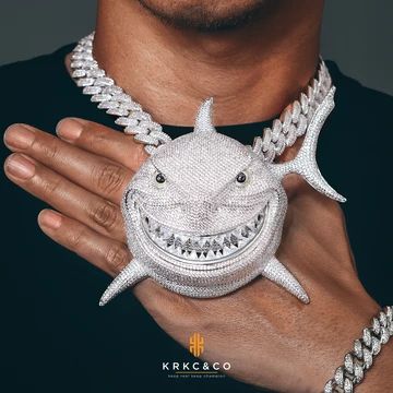 Hip-hop Jewelry and Clothing For Wholesale | KRKC&CO | KrkcWhol... Shark Pendant, Big Shark, Hip Hop Bling, Urban Jewelry, Large Pendant Necklace, Expensive Jewelry Luxury, Finding Nemo, Charm Pendant Necklace, Expensive Jewelry