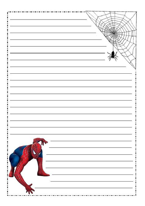 Spiderman Writing, Spiderman Notebook, Art Books For Kids, Educational Activities For Kids, Writing Templates, Planner Printables Free, Notes Template, Printable Letters, Memo Pad