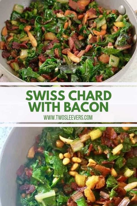 Side Dishes Low Carb, Carb Side Dishes, Cooking Swiss Chard, Swiss Chard Recipe, Swiss Chard Recipes Easy, Rainbow Chard Recipes, Keto Side Dish, Recipe With Bacon, Sausage Soup Recipes