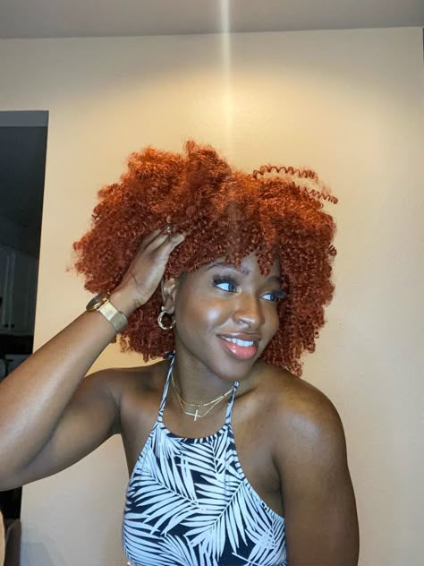 Bright Copper Hair, Dark Ginger Hair, Hair Color Orange, Ginger Hair Color, Cute Braided Hairstyles, Dyed Natural Hair, Cute Box Braids Hairstyles, Pelo Afro, Pretty Hair Color