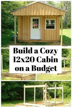 12 X 20 Cabin, One Room Cabin Interior Small Spaces, 10 By 20 Shed, Build A Tiny House On A Budget, Building A Tiny House On A Budget, 12x20 Tiny House, Diy Guest House, Backyard Tiny Guest House, 12x20 Cabin