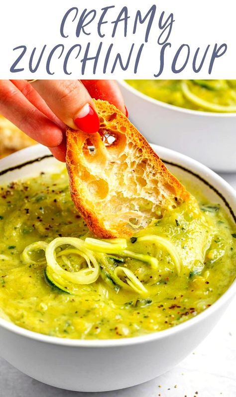 This zucchini soup is fresh, silky, and incredibly healthy! With just a handful of simple ingredients and 30 minutes you'll have a nutritious soup you can enjoy all year long. Serve this irresistibly creamy zucchini soup with crusty bread for a light lunch or dinner! Creamy Zucchini Soup, Zucchini Soup Recipes, Creamy Zucchini, Recipes List, Zucchini Soup, Healthy Zucchini, Best Keto Diet, Easy Soups, Easy Soup Recipes