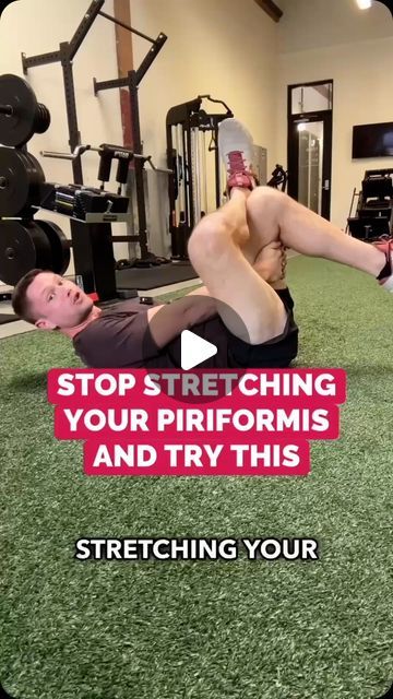 Conor Harris on Instagram: "The exercise shown does a great job of training the Piriformis to lengthen (into internal rotation) and contract (into external rotation) to better control the space in the back of the pelvis, rather than just being stuck in a shortening position. ——— #piriformis #piriformissyndrome #sciatica #sciaticarelief #sciaticarelief #sciaticnerve #hippain #lowbackpain #lowbackpainrelief #lowbackpainexercises #backpain" Piriformis Stretch Exercises, Piriformis Muscle Stretches, Piriformis Exercises, Piriformis Syndrome Exercises, Ms Exercises, Piriformis Muscle, Piriformis Stretch, Sciatica Exercises, Piriformis Syndrome