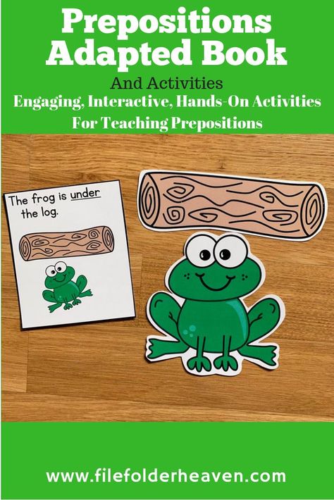 Frog On A Log, Positional Words Activities, Teaching Prepositions, Preposition Activities, Fly In The Sky, Storytime Ideas, Prek Ideas, Preschool Speech Therapy, Speech Language Activities