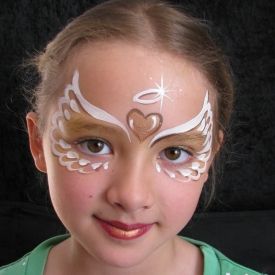 angel face Carnaval Make-up, Bodysuit Tattoos, Face Painting For Boys, Christmas Face Painting, Girl Face Painting, Angel Makeup, Day Of Dead, Face Painting Easy, Face Paint Makeup