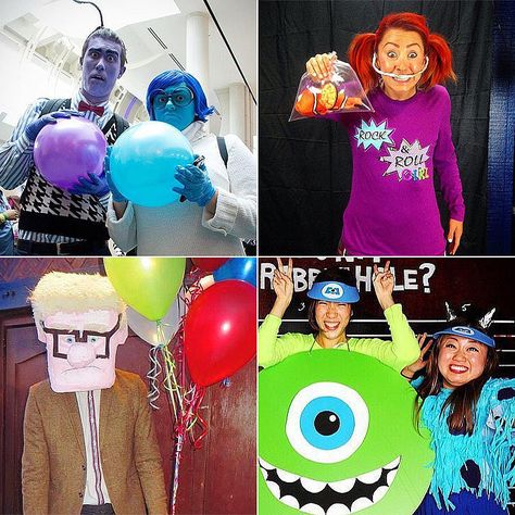 Every DIY Pixar Costume You Could Possibly Think of in 1 Place Diy Pixar Costumes, Adult Disney Fancy Dress, Pixar Costumes Diy, Pixar Halloween Costumes, Pixar Costume, Pixar Party, Disney Characters Costumes, Xmas Sweaters, Disney Pixar Characters