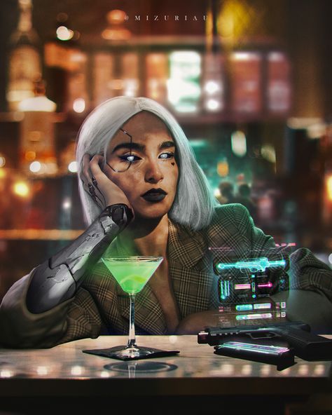 Futuristic Character Art, Cyberpunk Bar, Color Language, Red Campaign, Cyberpunk Character Art, Cyberpunk Red, Cyberpunk Inspiration, Novel Inspiration, Cyberpunk Rpg