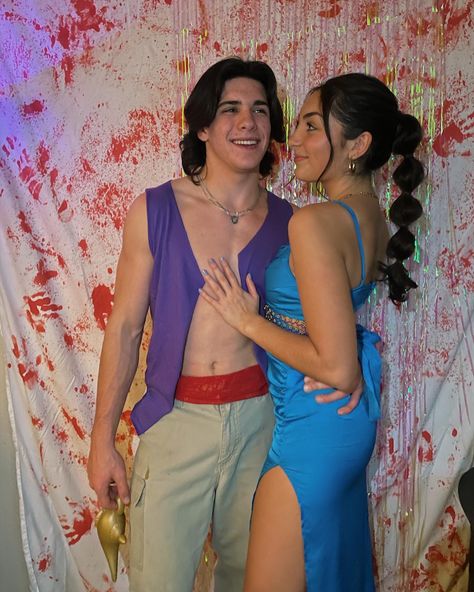 Jazmin And Aladdin Costume, Jasmine And Aladdin Costumes Couple, Jasmine And Aladdin Costumes, Jasmine Costume Halloween, Jasmine Costume Diy, Princess Jasmine Costume Diy, Jasmine And Aladdin Costume, Halloween Costume Last Minute, Aladdin Halloween