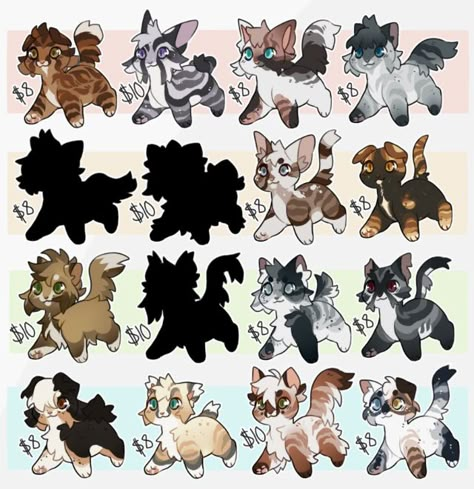 Warrior Cat Oc Adoptables, Warriors Adopts, Cat Adoptables Art, Warrior Cats Adopts, Warrior Cats Adoptables, Cat Adoptables, Cat Adopts, Wolf Poses, Character Designing