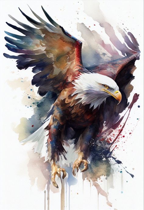 Andrew Simoson | WATERCOLOR | American Bald Eagle Eiffel Tower Painting, Bird Paintings On Canvas, Watercolor Paintings Of Animals, Life Artwork, Painted Birds, Eagle Painting, Bird Watercolor Paintings, Animal Illustration Art, Wildlife Artwork