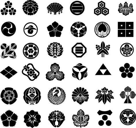 Shogun Samurai, Clan Symbols, Samurai Clan, Japanese Kamon, Japanese Crest, Japanese Family Crest, Japanese Symbols, Sengoku Jidai, Japanese Symbol