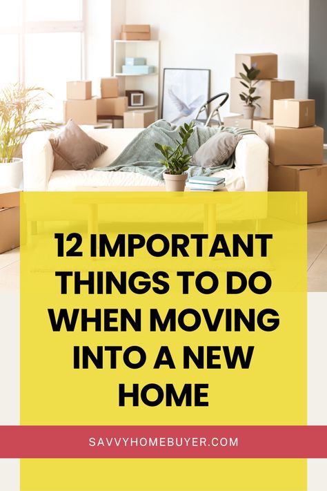 Just bought a new home? Congratulations! 🏡 Now, let's get you settled in with ease. Our guide on '12 Important Things To Do When Moving Into A New Home' covers everything from updating your address to deep cleaning. Perfect for any savvy homebuyer ready to make their new place a true home. Pin this checklist to ensure you don't miss a beat during your move! Things To Do When Moving, Homebuyer Tips, First Time Homebuyer, Diy Moving, Moving House Tips, Tips For Moving, New Home Checklist, Home Buying Checklist, Moving Checklist