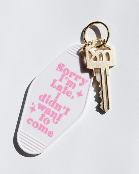 "Looking for a cute way to never lose your keys?! These are perfect for you! About the keychain: - Size 3.5\" by 1.75\" - Decorated with permanent vinyl" Retro Keychain, Diy Stencils, Bday Wishes, Cricut Hacks, Motel Keychain, Esthetician Room, Keychain Ideas, Keychain Gifts, Girly Car