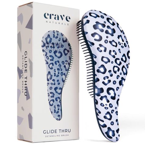 Crave Naturals Glide Thru Detangling Hair Brush for Adults & Kids Hair - Detangler Brush for Natural, Curly, Straight, Wet or Dry Hair - Hairbrush for Men & Women - 1 Pack - Blue Cheetah : Amazon.ca: Health & Personal Care Detangler Brush, Increase Hair Growth, Detangling Hair, Detangling Hair Brush, Detangling Brush, Hair Detangler, Kids Hair, Dry Brushing, Wet Hair