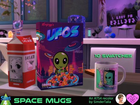 'Talia's Witchy Sims 4 CC — 🌒 👽 🪐 Space Mugs  🌒 👽 🪐 An @aroundthesims... Sims 4 Mug Cc, Sims 4 Rocks Cc, Sims 4 Cc Alien Furniture, Sims 4 Cc Space, Sims 4 Space Cc, Sims 4 Alien Cc, Witchy Sims 4 Cc, Font Creator, Sims Building