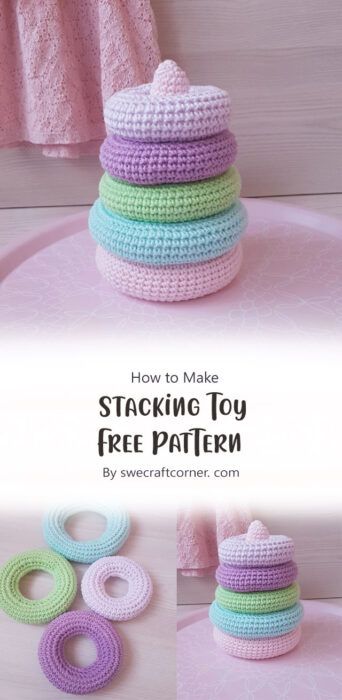 3 Stacking Toy Free Amigurumi Pattern Ideas - Carolinamontoni.com Amigurumi Stackable, Crocheted Stacking Toys Pattern, Free Crochet Pattern For Stackable Animals, Baby Stacking Rings Toy Crochet, Crochet Ring Toy Free Pattern, Stacking Rings Crochet Pattern, Baby Stacking Rings Toy Crochet Free, Stackable Toy Crochet Free Pattern, Crochet Stuffed Toys Patterns Free