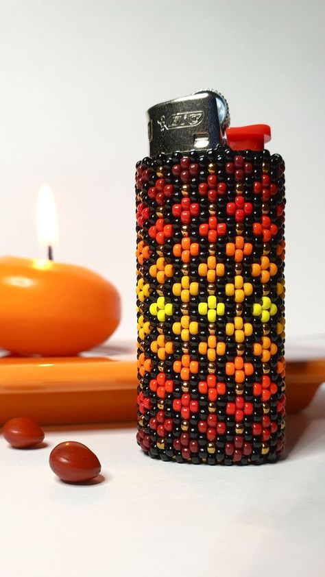 Beaded Lighter Covers Pattern, Lighter Beaded Case, Seed Bead Lighter Case Patterns, Bead Lighter Case Patterns, Beaded Lighter Case Tutorial, Beaded Lighter Cover, Lighter Design Ideas, Beaded Lighter Case Patterns, Beaded Lighter Case Patterns Free