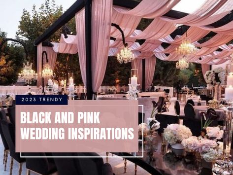 Pink Theme Wedding, Black And Pink Wedding, Black And White Wedding Decor, Silver Wedding Decorations, White Wedding Decor, Pink Wedding Colors, Pink Wedding Inspiration, Pink Wedding Theme, Wedding Color Ideas