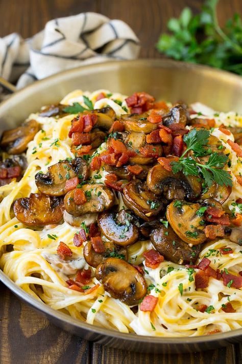 You searched for Mushroom pasta - Dinner at the Zoo Bacon Mushroom Pasta, Great Pasta Recipes, Pasta With Bacon, Bacon Dinner, Risotto Dishes, Bacon Mushroom, Manicotti Recipe, Mushroom Recipes Pasta, Creamy Parmesan Sauce