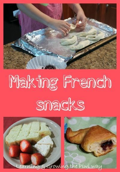 Making French Snacks for Kids! Learning & Growing the Piwi way!: French Unit study France For Kids, French Snacks, France Craft, Learn French Fast, Around The World Theme, France Food, French Crafts, French Flashcards, Learning And Growing