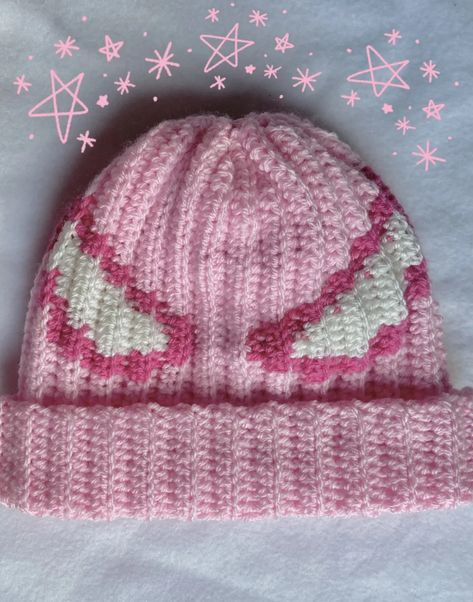 Cute Aesthetic Crochet Ideas, Cool Crochet Ideas Creative, My Melody Crochet Hat, Pink Crochet Ideas, Skz Crochet, Cute Pink Crochet, Spiderman Crochet, Sweaters Crochet, Pastel Crochet