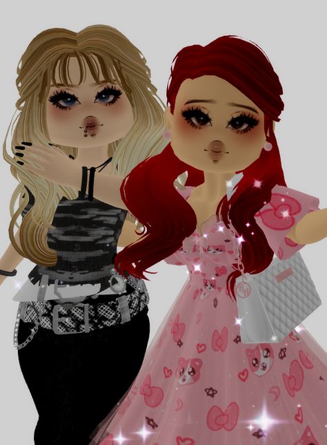 sam and cat in royale high #royalehighfit #royalehigh #royalehighmatching #samandcat Celebrity Look Alike Royale High Outfits, Clawdeen Royale High, Celebrity Royale High, Spaced Out Royal High, Fnaf Royale High, Birthday Party Royale High, Royale High Celebrity Look Alike, Out Of The Toy Box Royale High Outfits, Matching Royale High Outfits