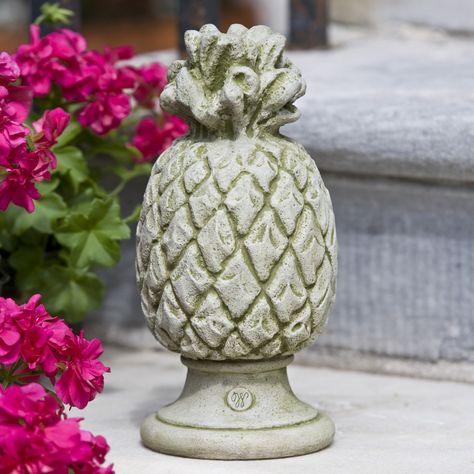 Campania International Williamsburg Pineapple Finial Cast Stone Garden Statue Lead Antique Gardening Magazine, Stone Garden Statues, Campania International, Stone Garden, Pineapple Design, Stone Statues, Garden Accents, Cast Stone, Gardening Supplies