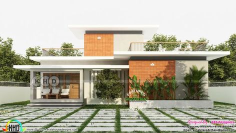 Single Floor Home Design, Concept Villa, Small House Design Kerala, Indian House Exterior Design, Modern Bungalow Exterior, Single Floor House Design, Flat Roof House, House Outer Design, 3 Bedroom Flat