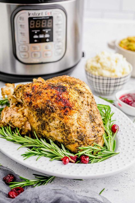 Instant Pot Turkey Breast - Table for Two® by Julie Chiou Thanksgiving Turkey Breast, Instant Pot Turkey Breast, Pressure Cooker Turkey, Thanksgiving Entree, Instant Pot Turkey, Thanksgiving Turkey Leftovers, Frozen Turkey, Turkey Breast Recipe, Whole Turkey