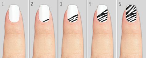 Zebra Nail Art, Zebra Print Nails, Animal Print Nails Art, Animal Nail Art, Zebra Nails, Bridal Nail Art, Print Nails, French Nail Designs, Animal Nails