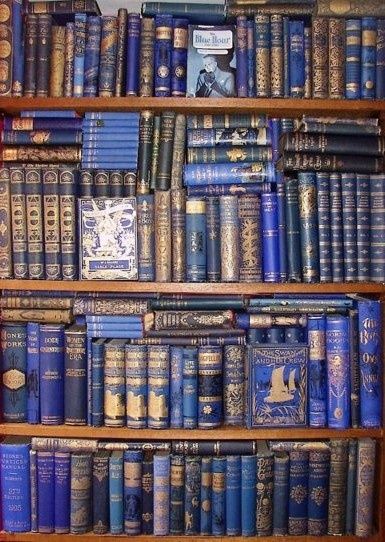 Vintage Books in Blue Lots Of Books, Ravenclaw Aesthetic, Buku Harry Potter, Korat, Blue And, Hogwarts Aesthetic, Home Libraries, Hogwarts Houses, Blue Books