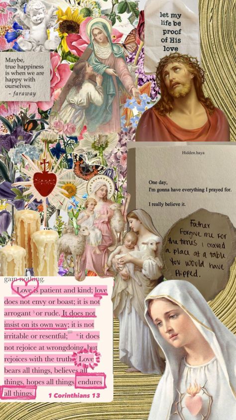 #christiangirlaesthetic #catholic #wallpaper #iphonewallpaper #lockscreen #ilovejesus Mother Mary Quotes, Chapel Veil Catholic, Mary Jesus Mother, Catholic Wallpaper, Traditional Catholicism, Christian Iphone Wallpaper, Hello Kitty Wallpaper Hd, Church Aesthetic, Love Bears All Things